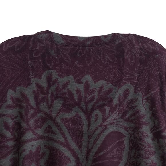 Soft Surroundings Women's Tunic Knit Top Size L Floral Purple Lagenlook Stretch - Picture 9 of 9